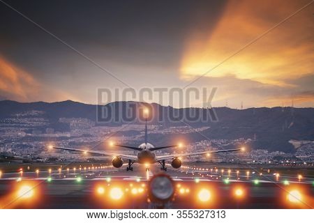 Air Plain Take Of From Osaka Airport, Osaka, Japan, This Image Can Use For Transportation, Travel, F