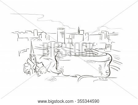 Birmingham United Kingdom Europe Vector Sketch City Illustration Line Art