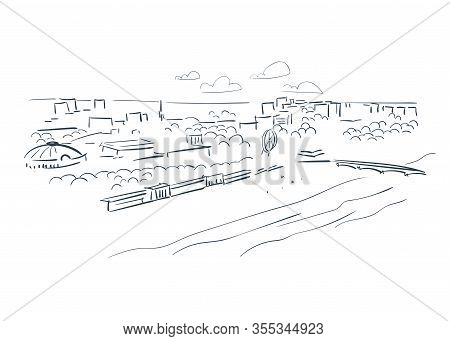 Bournemouth United Kingdom Europe Vector Sketch City Illustration Line Art