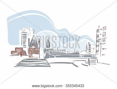 Middlesbrough United Kingdom Europe Vector Sketch City Illustration Line Art