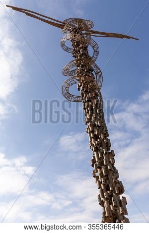 Mount Nebo, Jordan, March 2020: The Brazen Serpent