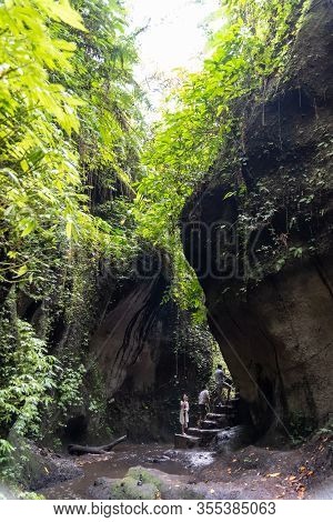 Ubud, Bali / Indonesia - 11/05/2018 Tukad Cepung Waterfall Bangli Regency.