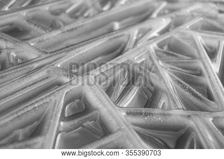 Texture Of Ice Surface. Ice And Snow Texture Background. Abstract Scratched Ice Surface. Frozen Wate