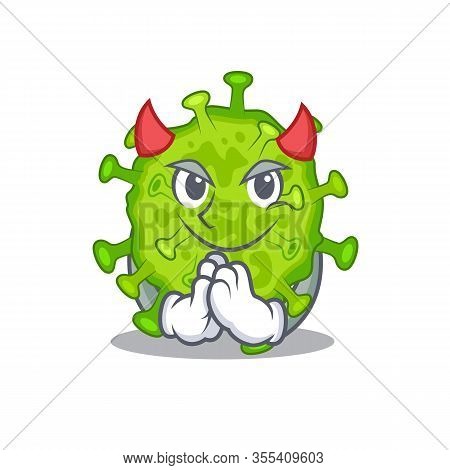 A Picture Of Virus Corona Cell In Devil Cartoon Design