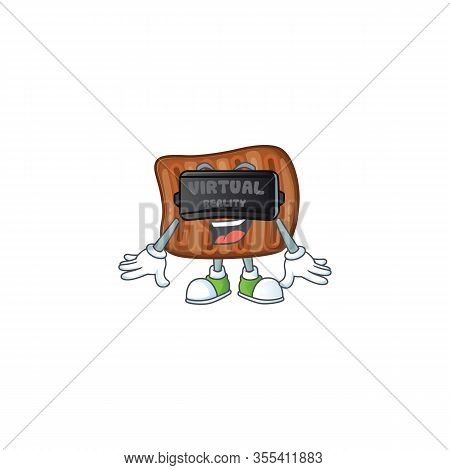 An Icon Of Roasted Beef Character Using Virtual Reality Headset