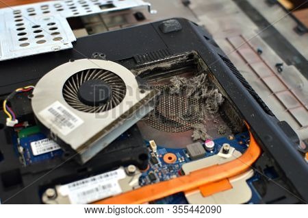Cleaning The Cooling System, Processor, Cooler, Personal Computer Or Notebok From Dust. The Computer