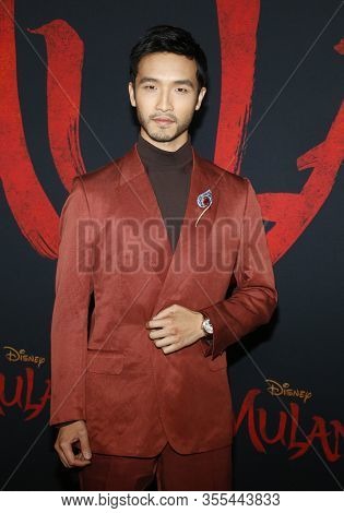 Yoson An at the World premiere of Disney's 'Mulan' held at the Dolby Theatre in Hollywood, USA on March 9, 2020.
