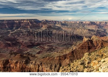 Mather Point Scenic View. Scenic Overlook At Mather Point At The Grand Canyon National Park In Arizo