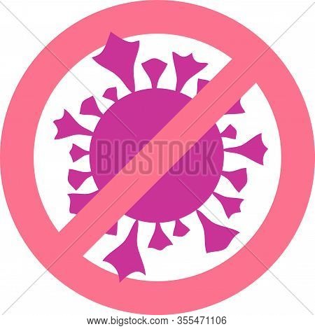 Virus Symblor With Stop Sign In Minmalist Logo Style
