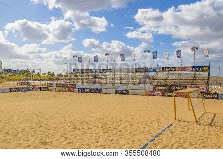Empty Soccer Beach Stadium, Montevideo, Uruguay