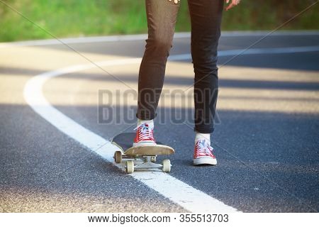 Feet On A Skateboard