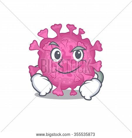 Funny Corona Virus Organic Mascot Character Showing Confident Gesture