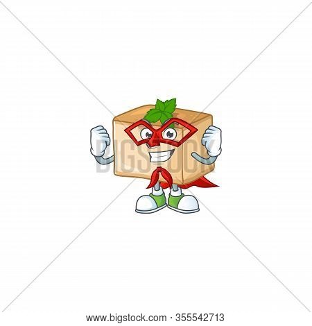 A Picture Of Basbousa Dressed As A Super Hero Cartoon Character