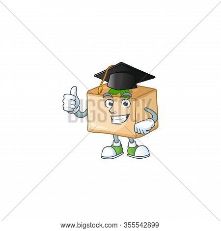 Happy Face Of Basbousa In Black Graduation Hat For The Ceremony
