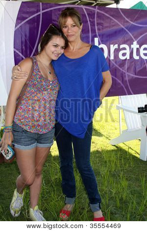 LOS ANGELES - JUL 28:  Nancy Lee Grahn, and daughter at the American Cancer Society Relay For Life Event at Helen Bernstein High School on July 28, 2012 in Los Angeles, CA
