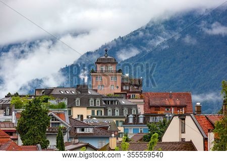 Old City Of Interlaken, Important Tourist Center In The Bernese Highlands, Switzerland