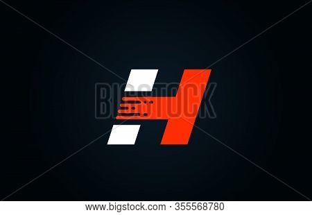 H, Alphabet, Letter, Logo, White, Orange, Blue, Stylish, Icon, Design, Elegant, Trendy, Catchy, Mode