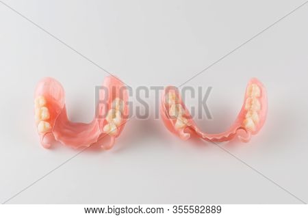 Large Image Of A Modern Denture On A White Background