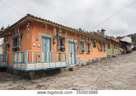 Duitama, Boyaca / Colombia; April 7, 2018: Pueblito Boyacense, A Picturesque Tourist Spot With Quiet