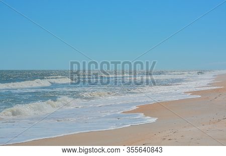 North Beach Guana River Preserve In St Johns County, Atlantic Ocean, Florida.