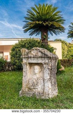 Capua, Caserta, October 2019: The Ruins Of The Roman Amphitheater Located In The Ancient Capua, Case