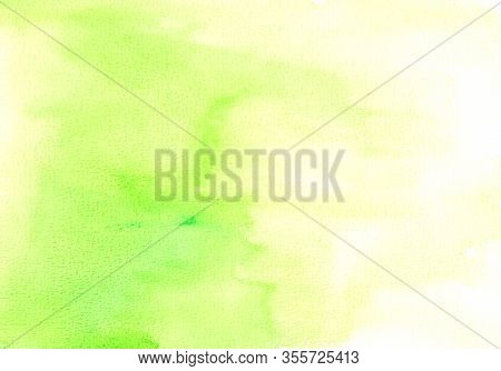 Beautiful Watercolor Image With Green Abstract Background.