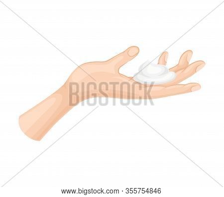 Hand Washing And Cleansing Using Soap Vector Illustration