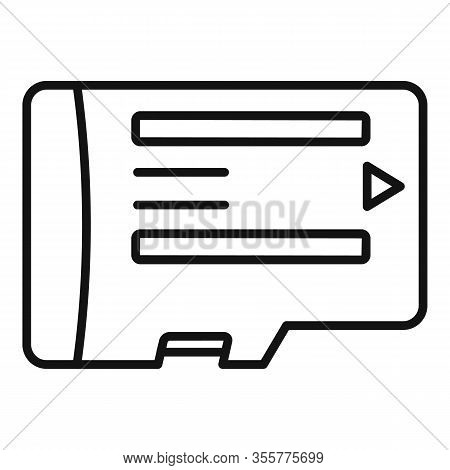 Phone Micro Sd Card Icon. Outline Phone Micro Sd Card Vector Icon For Web Design Isolated On White B