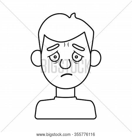 Isolated Object Of Guy And Sad Icon. Set Of Guy And Expressing Vector Icon For Stock.