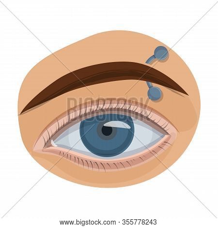 Eyebrow Of Piercing Vector Icon.cartoon Vector Icon Isolated On White Background Eyebrow Of Piercing