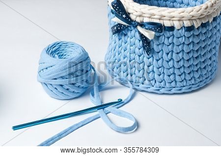 Knitted Crochet Baskets. Knitting Crochet From Knitting Yarn