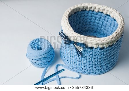 Knitted Crochet Baskets. Knitting Crochet From Knitting Yarn