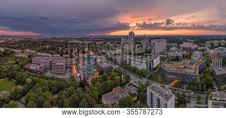 Panoramic View Of A Business Park Of Munich.