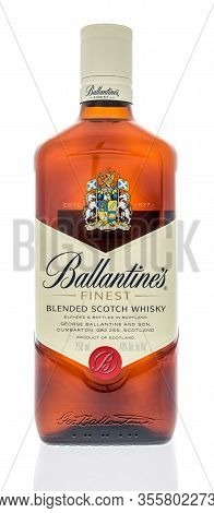 Winneconne,  Wi - 12 March 2020:  A Bottle Of Ballantines Finest Blended Scotch Whisky On An Isolate