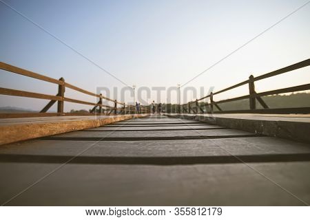 Mon Bridge In Sangkhla Buri, Kanchanaburi Province, Thailand.