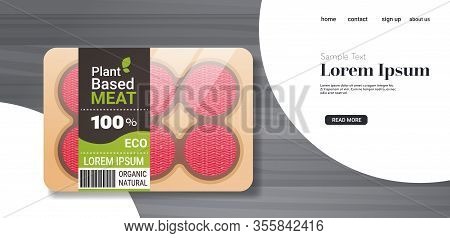 Plant Based Vegetarian Burger Steaks Beyond Meat In Packaging Organic Natural Vegan Food Concept Woo