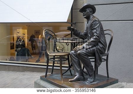 Kiev, Ukraine - August 21, 03, 2018: Monument To Vladislav Gorodetsky - The Famous Ukrainian Archite