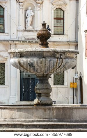 Udine, Italy - Circa August 2018. Main Square Of Udine (piazza Giacomo Matteotti).