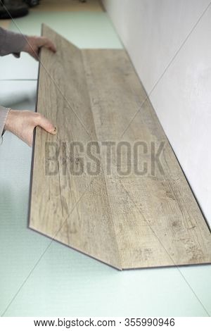 Vinyl Laminate. Laying Of The Floor Covering.