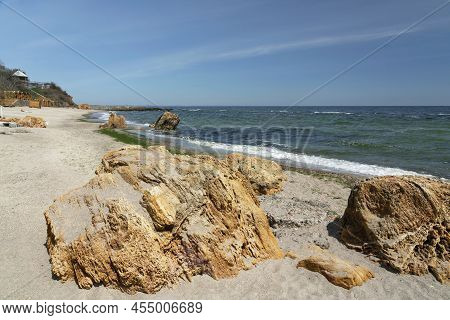 Sea Beach Rock Landscape, Odessa, Arcadia, Ukraine