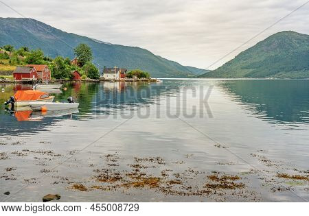 Norwegian Rural Landscape Mountain Fjord Sea View, Norway, Rosendal