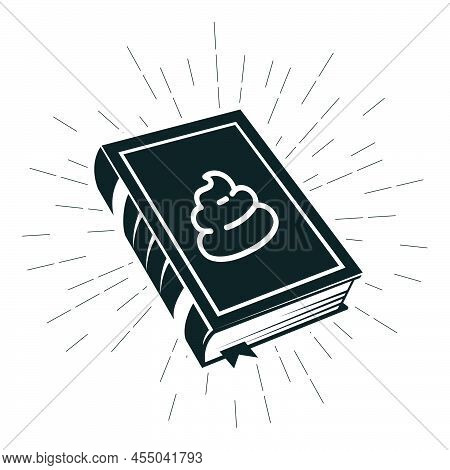 Pulp Fiction, Book With Heap Of Crap On Cover, Bestseller Icon, Low-grade Edition, Poo Book, Vector