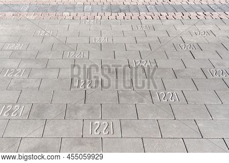 Sidewalk On Kremlin Boulevard Decorated For 200th Anniversary Of Nizhny Novgorod, Russia. Year Of Fo