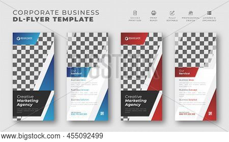 Modern Corporate Business Creative Dl Flyer Or Rack Card Layout Vector Unique Concept Design. Usable