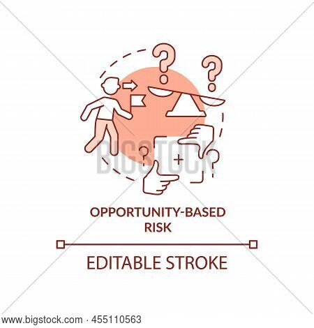 Opportunity-based Risk Terracotta Concept Icon. Risk Type Abstract Idea Thin Line Illustration. Mana