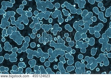 Creative Beautiful Light Blue Big Amount Of Bio Cells Computer Art Background Texture Illustration
