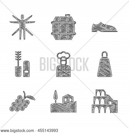 Set Italian Cook, Village Landscape, Coliseum In Rome, Grater, Grape Fruit, Mascara Brush, Men Shoes