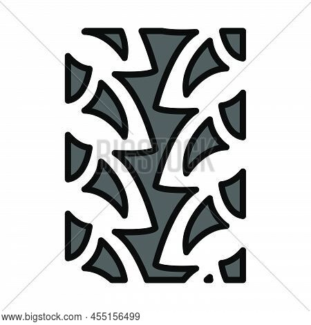 Bike Tyre Print Icon. Editable Bold Outline With Color Fill Design. Vector Illustration.