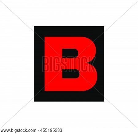 B Brand Name Icon Vector Form. Red B Square Icon.