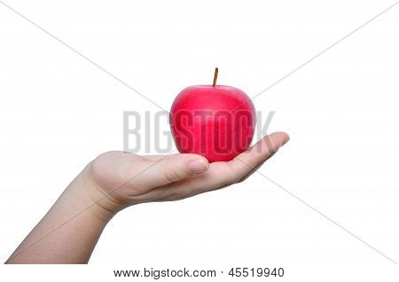 Hånd bedrift rød apple